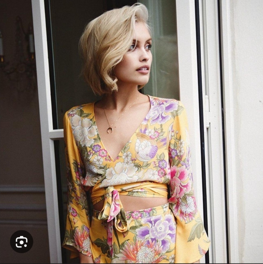 Spell Blue Skies Yellow Wrap Top